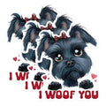 (3 Pack) I Woof You Decals - Puppy Love Decal - Cute Dog Decal - 3 Inches On Longest Side - Easy Peel & Apply - Made in USA - 3MCS1401