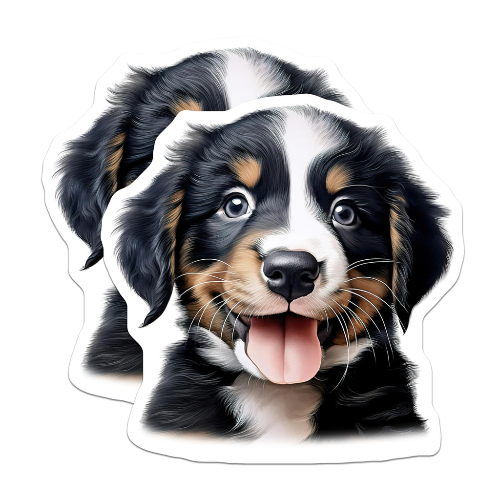 (2 Pack) Bernese Puppy Magnets - Adorable Dog Lover Decor - Pet Parent Kitchen Accents - 5 Inches On Longest Side - Thick Durable Magnet - Made in USA - MAG25473