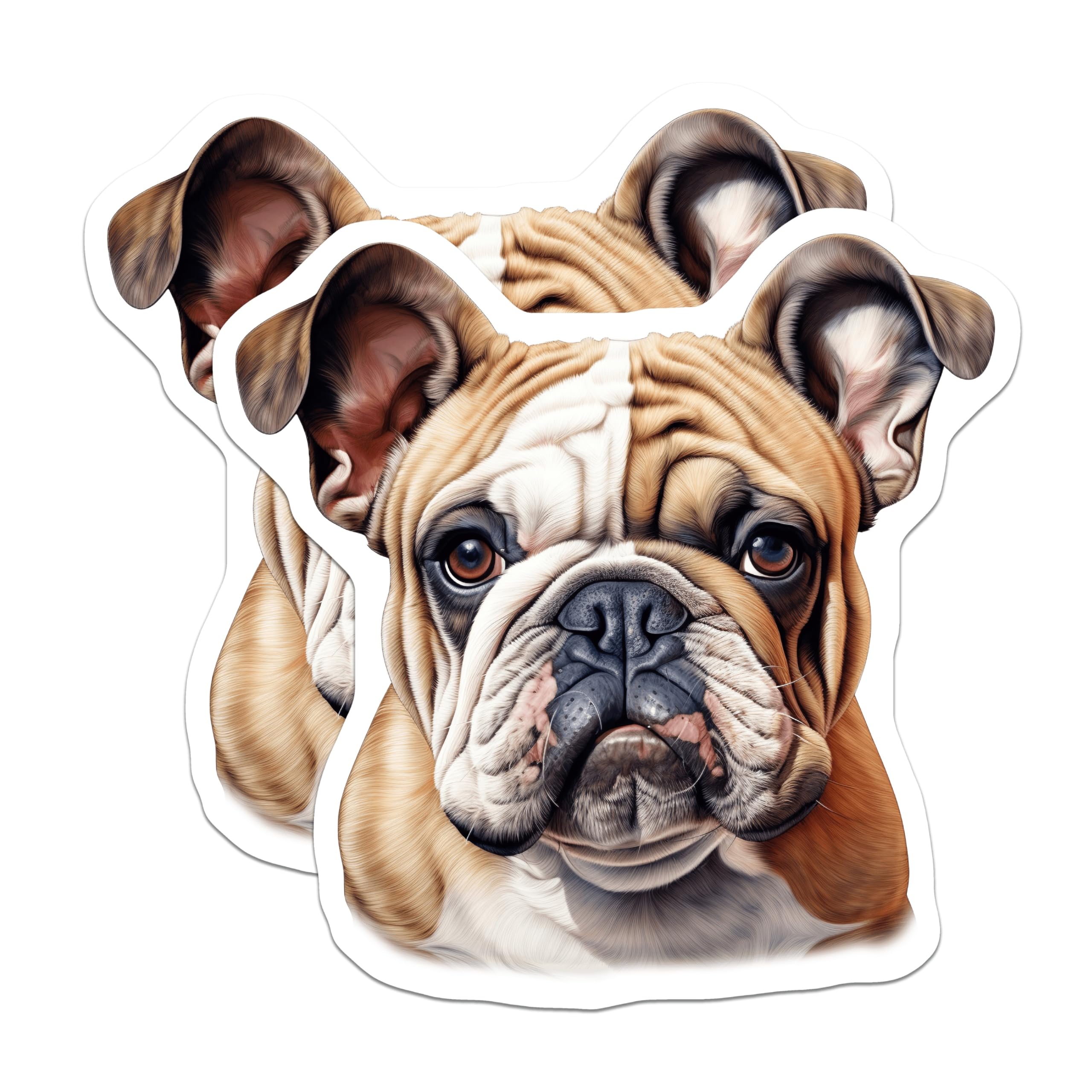 (2 Pack) Bulldog Magnets - English Bulldog Art - Pet Lover Home Decor - 5 Inches On Longest Side - Thick Durable Magnet - Made in USA - MAG24323