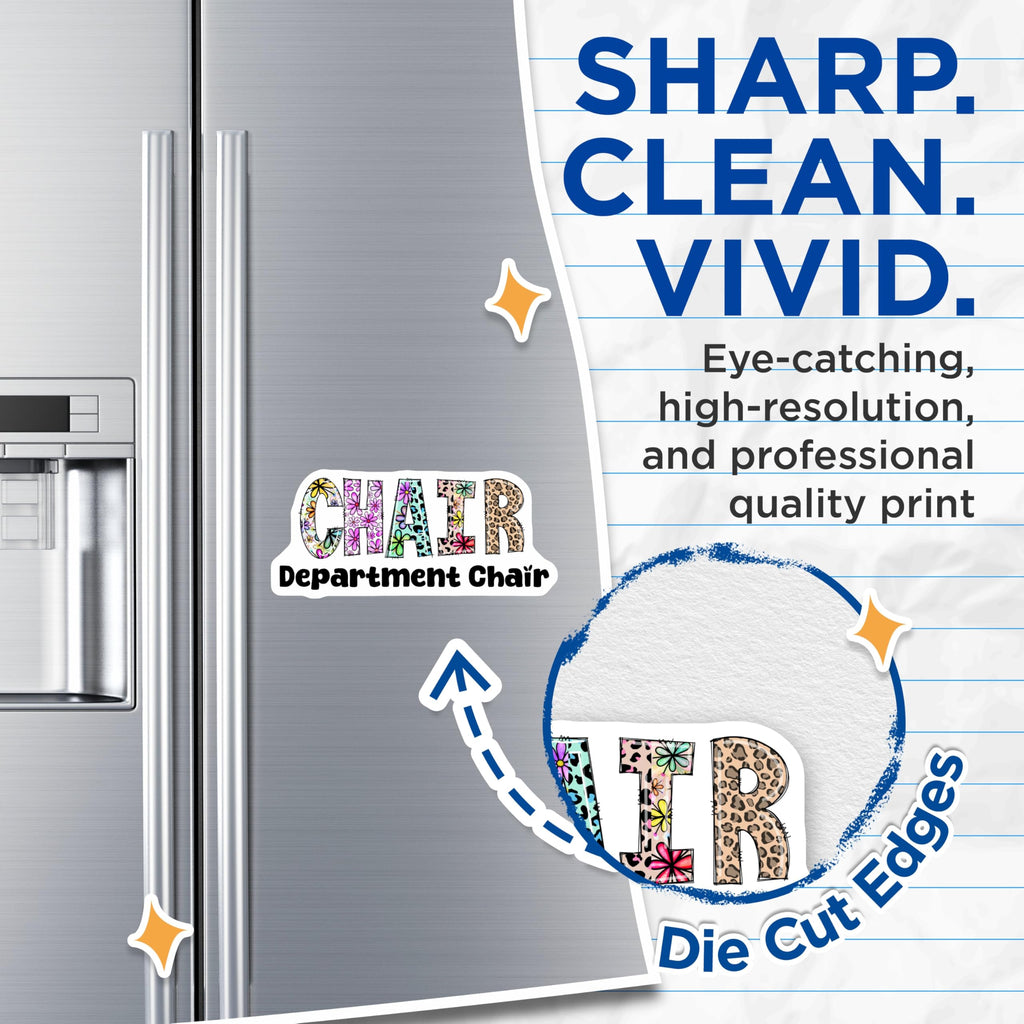 (2 Pack) Department Chair Magnets - Floral Chair Magnet - Colorful Chair Magnet - 5" On Longest Side - Premium Magnet - for Cars, Refrigerators, Toolboxes, Lockers - Made in USA - MAG16098