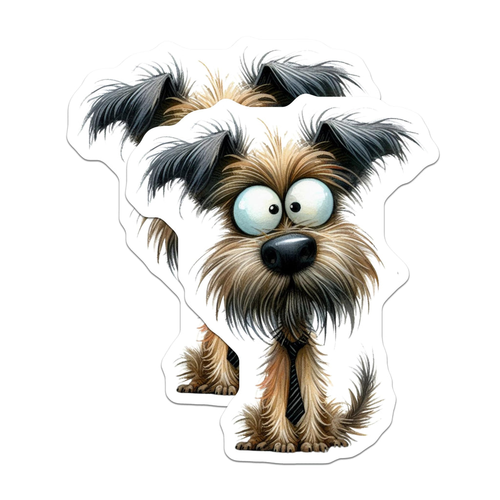 (2 Pack) Funny Shaggy Dog Magnets - Business Puppy Office Decor - Cute Animal Lover Refrigerator - 5 Inches On Longest Side - Thick Durable Magnet - Made in USA - MAG30837