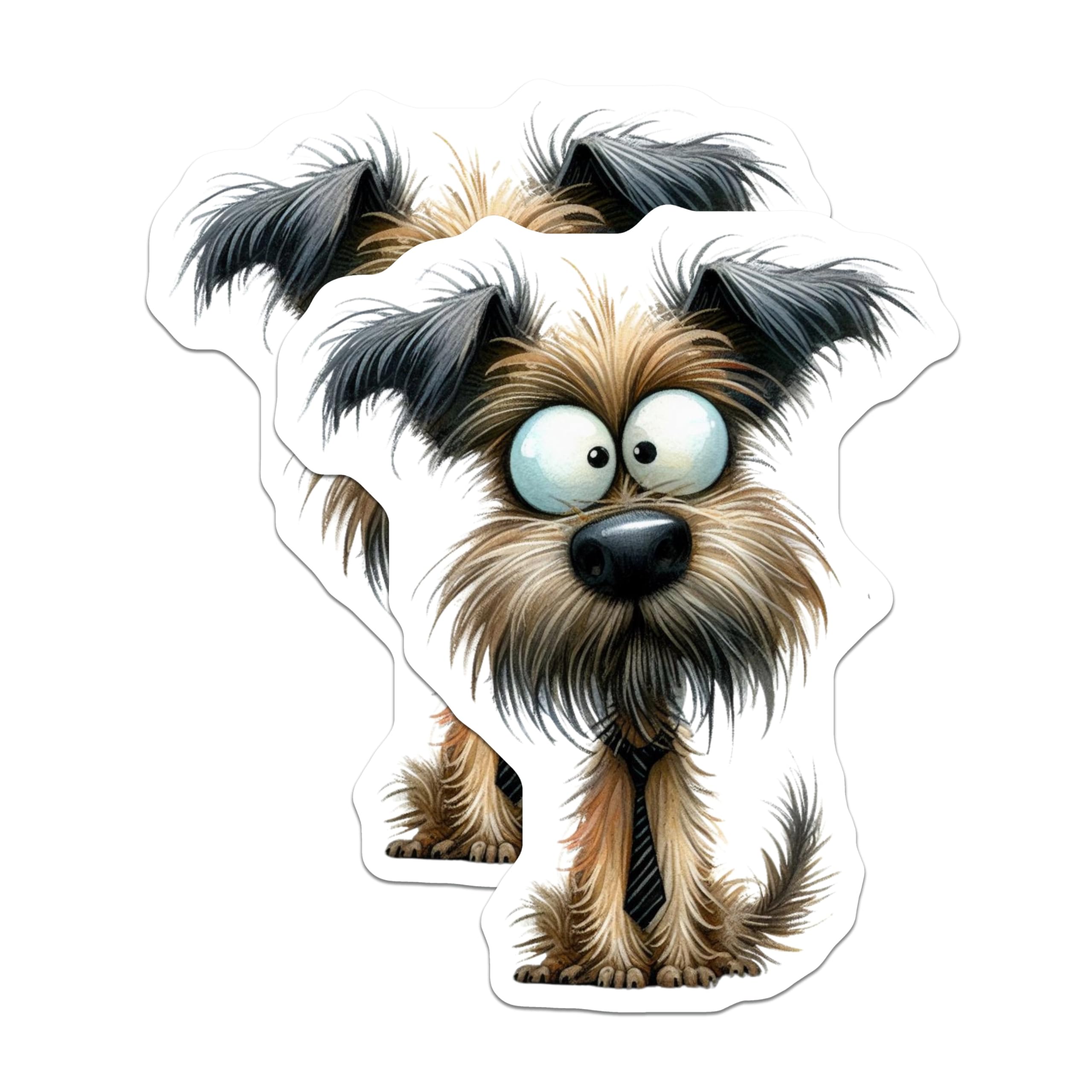 (2 Pack) Funny Shaggy Dog Magnets - Business Puppy Office Decor - Cute Animal Lover Refrigerator - 5 Inches On Longest Side - Thick Durable Magnet - Made in USA - MAG30837