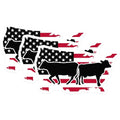 (3 Pack) Cow USA Flag Decals - American Cattle Decal - Patriotic Farmer Decals - 3 Inches On Longest Side - Easy Peel & Apply - Made in USA - 3MCS4594