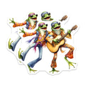 (2 Pack) Hippie Frog Stickers - 70s Style Toad Decals - Retro Music Lover Gift- 5" On Longest Side - Sticks to Smooth Flat Surfaces - Made in USA - BMCS16609