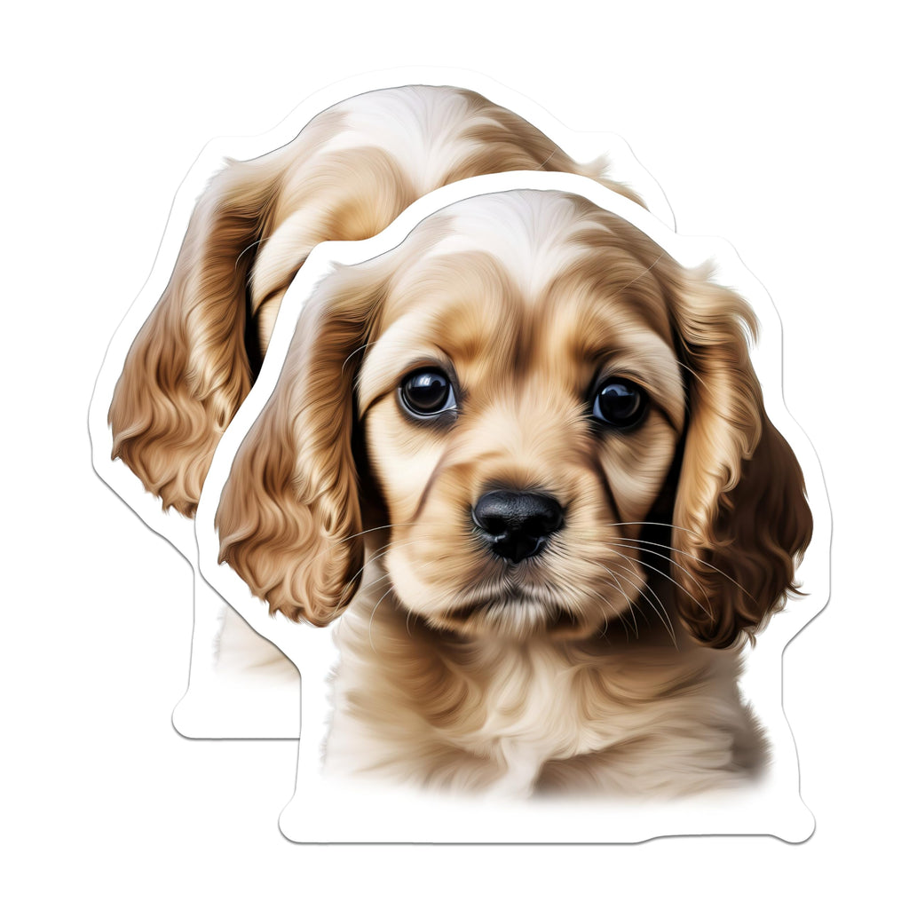 (2 Pack) Cute Puppy Magnets - Spaniel Dog Decor - Pet Lover Accessory - 5 Inches On Longest Side - Thick Durable Magnet - Made in USA - MAG28495