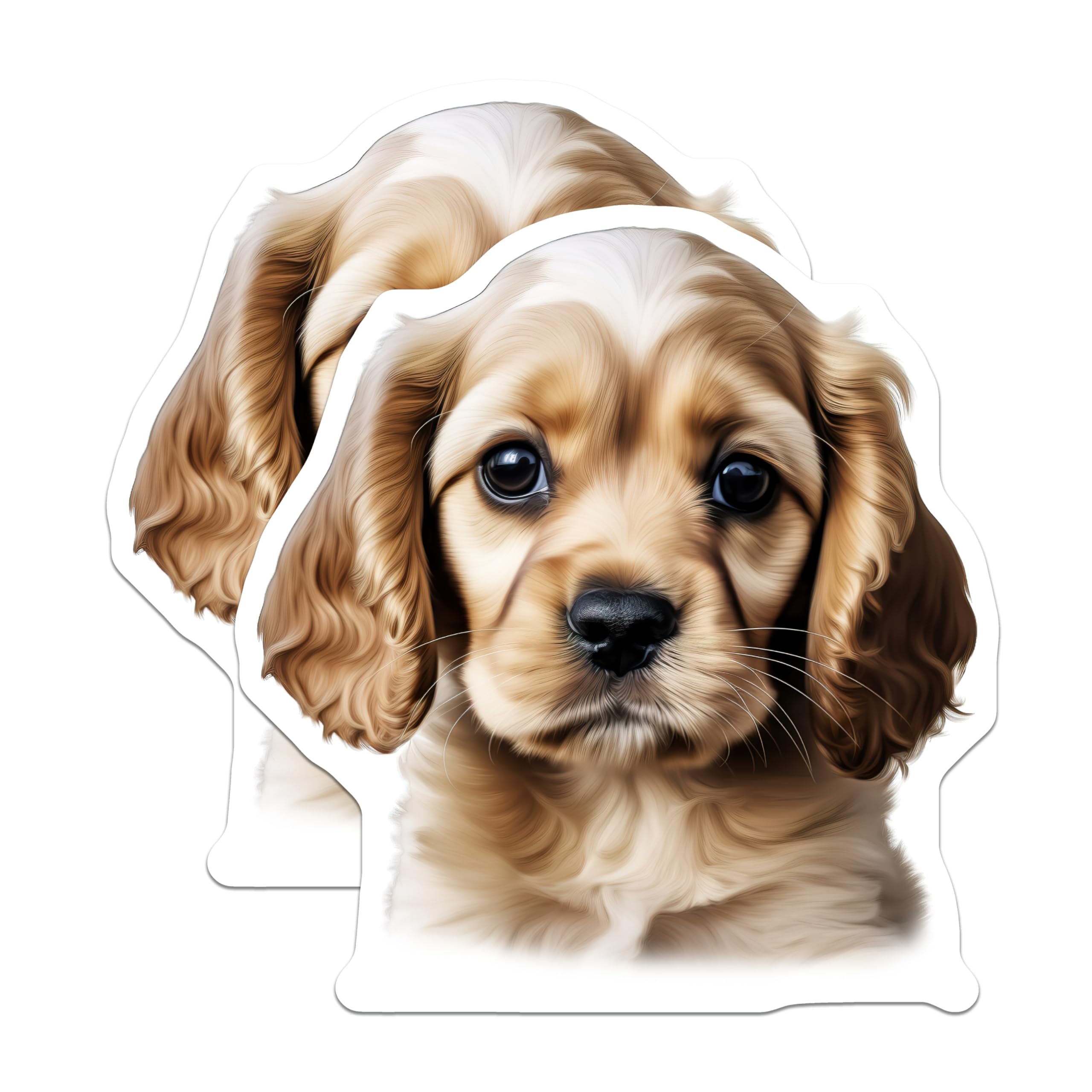 (2 Pack) Cute Puppy Magnets - Spaniel Dog Decor - Pet Lover Accessory - 5 Inches On Longest Side - Thick Durable Magnet - Made in USA - MAG28495