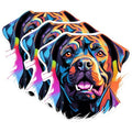 (3 Pack) Rottweiler Decals - Colorful Dog Stickers - Laptop Decal - 3 Inches On Longest Side - Easy Peel & Apply - Made in USA - 3MCS0687