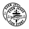 (2 Pack) Fishing Magnets - Religious Fish Story - Christian Angler Decor - 5" On Longest Side - Premium Magnet - for Cars, Refrigerators, Toolboxes, Lockers - Made in USA - MAG15587