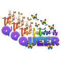 (3 Pack) The Future is Queer Decals - LGBTQ Pride Stickers - Rainbow Butterfly Decals - 3 Inches On Longest Side - Easy Peel & Apply - Made in USA - 3MCS7053