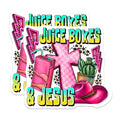 (2 Pack) Juice Boxes and Jesus Magnets - Christian Western Decor - Pink Country Faith Fridge Magnet - 5 Inches On Longest Side - Thick Durable Magnet - Made in USA - MAG24679