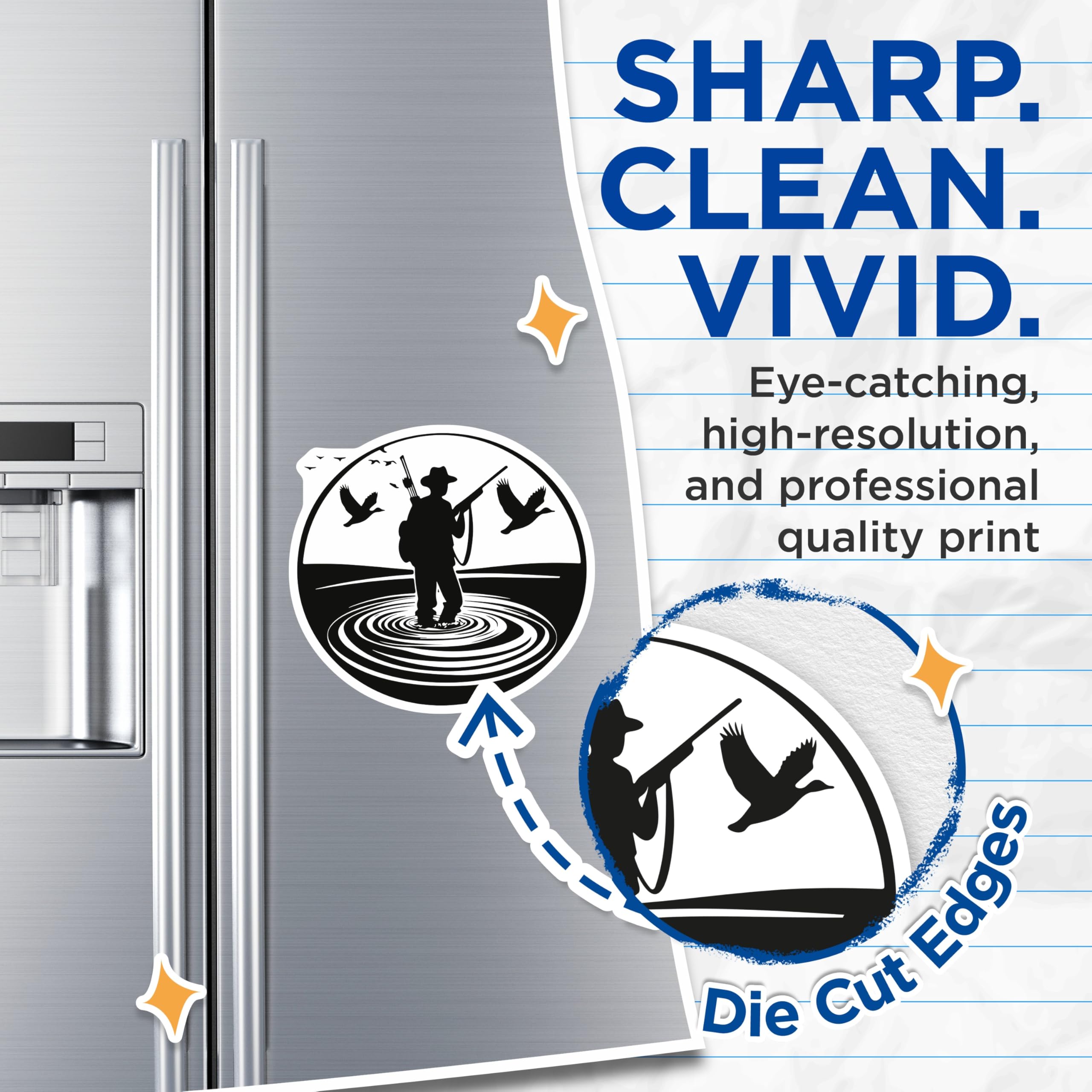 (2 Pack) Duck Hunter Magnets - Waterfowl Hunting Silhouette Art - Outdoorsman Refrigerator Decor - Vehicle Locker Accessory - 5 Inches On Longest Side - Thick Durable Magnet - Made in USA - MAG20301