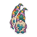 (2 Pack) Puzzle Gnome Stickers - Autism Awareness Puzzle Piece - Cheerful Gnome Design Sticker - 5" On Longest Side - Sticks to Smooth Flat Surfaces - Made in USA - BMCS9845