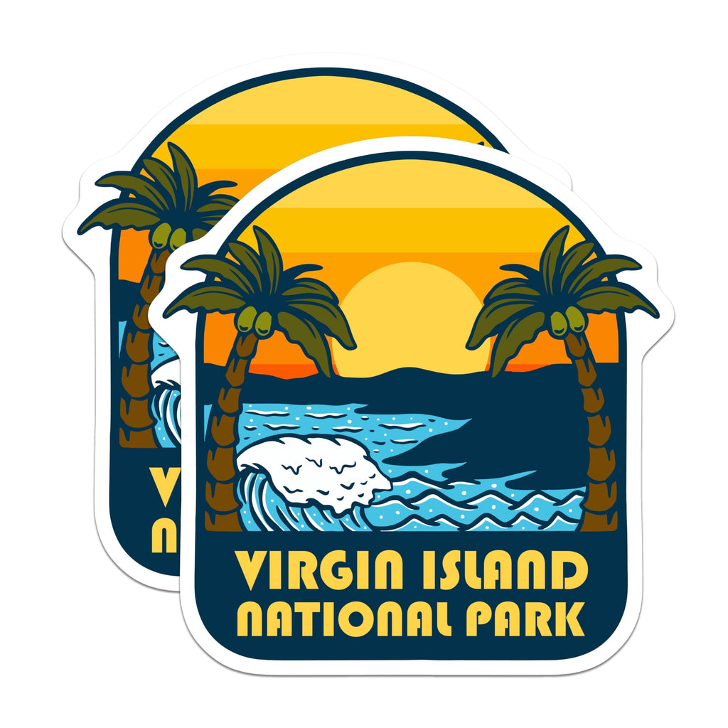 (2 Pack) Virgin Islands Magnets - National Park Decor - Tropical Beach Magnets - 5" On Longest Side - Premium Magnet - for Cars, Refrigerators, Toolboxes, Lockers - Made in USA - MAG17875