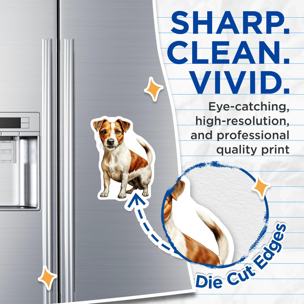 (2 Pack) Jack Russell Terrier Magnets - Dog Mom Decor - Pet Lover Accessories - 5 Inches On Longest Side - Thick Durable Magnet - Made in USA - MAG27430