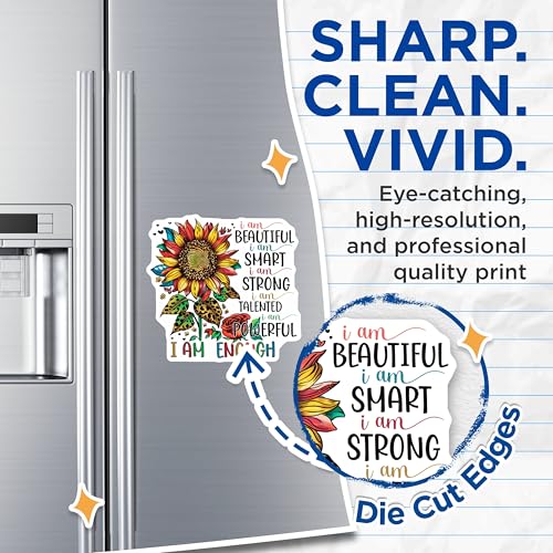(2 Pack) Inspirational Floral Magnets - Sunflower Motivational - Empowering Quote Magnet - 5" On Longest Side - for Cars, Fridges, Toolboxes - Made in USA - MAG4325
