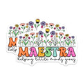(2 Pack) Maestra Helping Little Minds Grow Stickers - Teacher Appreciation - Floral Design - 5" On Longest Side - Sticks to Smooth Flat Surfaces - Made in USA - BMCS9113