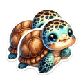 (2 Pack) Cute Baby Turtle Magnets - Adorable Sea Creature Decor - Marine Life Fridge Locker Magnets - 5 Inches On Longest Side - Thick Durable Magnet - Made in USA - MAG21707