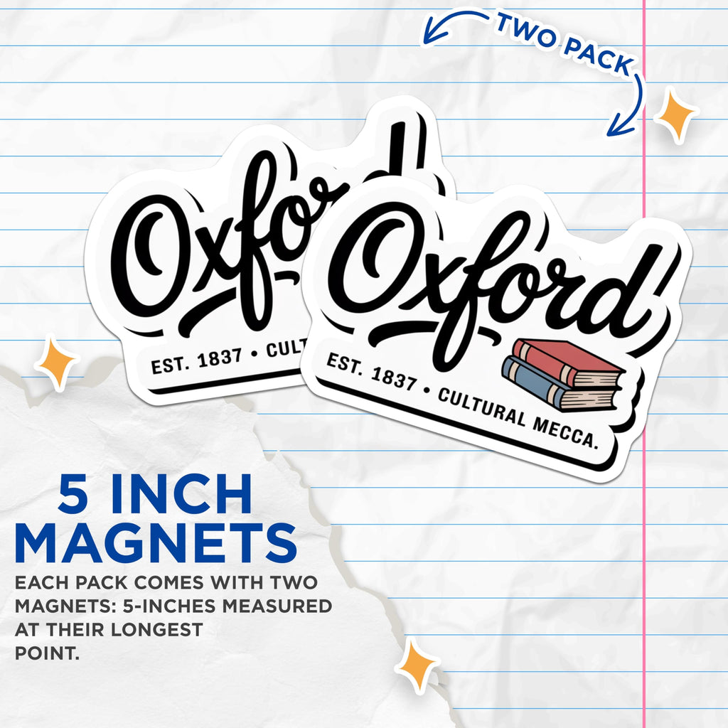 (2 Pack) Oxford Cultural Mecca Magnets - Book Lover Decor - Fridge Accessories - 5" On Longest Side - Premium Magnet - for Cars, Refrigerators, Toolboxes, Lockers - Made in USA - MAG18772