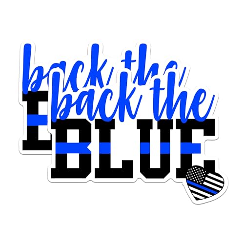 (2 Packs) Back The Blue Magnets - Support Police Policeman Family Wife Support Magnets - 5 Inches On Longest Side - Premium Magnet - for Fridges, Toolboxes, Cars - Made in USA - MAG2441