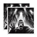 (2 Pack) Bigfoot Alien Abduction Magnets - Sasquatch UFO Encounter - Sci-Fi Cryptid Forest Decor - 5 Inches On Longest Side - Thick Durable Magnet - Made in USA - MAG21103