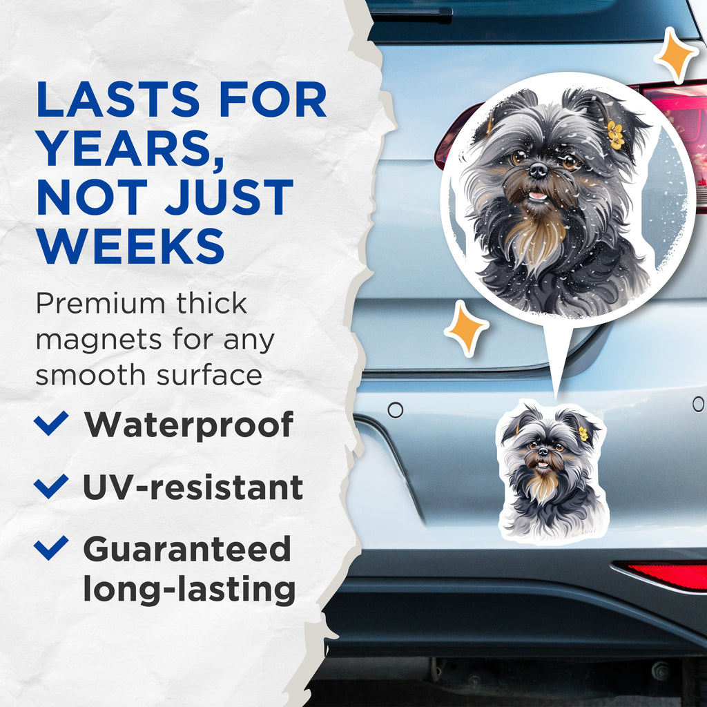 (2 Pack) Shih Tzu Dog Magnets - Cute Pet Portrait - Animal Lover Fridge Decor - 5 Inches On Longest Side - Thick Durable Magnet - Made in USA - MAG39597