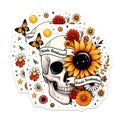 (2 Pack) Skull Sunflower Magnets - Kinda Emotional - Artistic Skull Art - Unique Decor - 5" On Longest Side - for Cars, Fridges, Toolboxes - Made in USA - MAG7376
