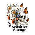 (2 Pack) Skull Floral Magnets - Butterfly Fridge Magnets - Sensitive Savage Decor - 5" On Longest Side - Premium Magnet - for Cars, Refrigerators, Toolboxes, Lockers - Made in USA - MAG16262