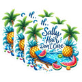 (3 Pack) Salty Hair Don't Care Decals - Summer Pool Party - Tropical Vacation Vibes - 3 Inches On Longest Side - Easy Peel & Apply - Made in USA - 3MCS8057