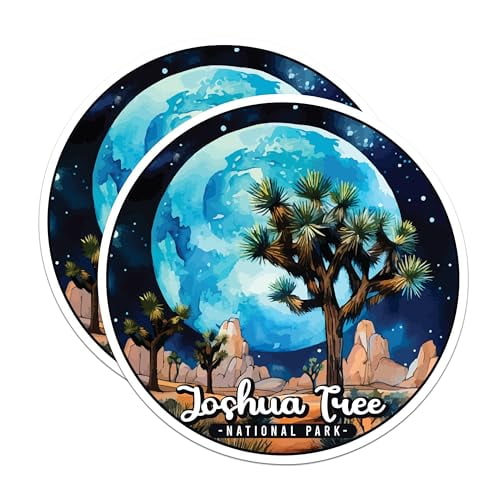 (2 Pack) Joshua Tree National Park Bumper Magnet - US National Park - Choose from 63 Parks - 5" On Longest Side - Decal for Car Bumper, Laptop, Water Bottle, Wall, and Window - MAG1588