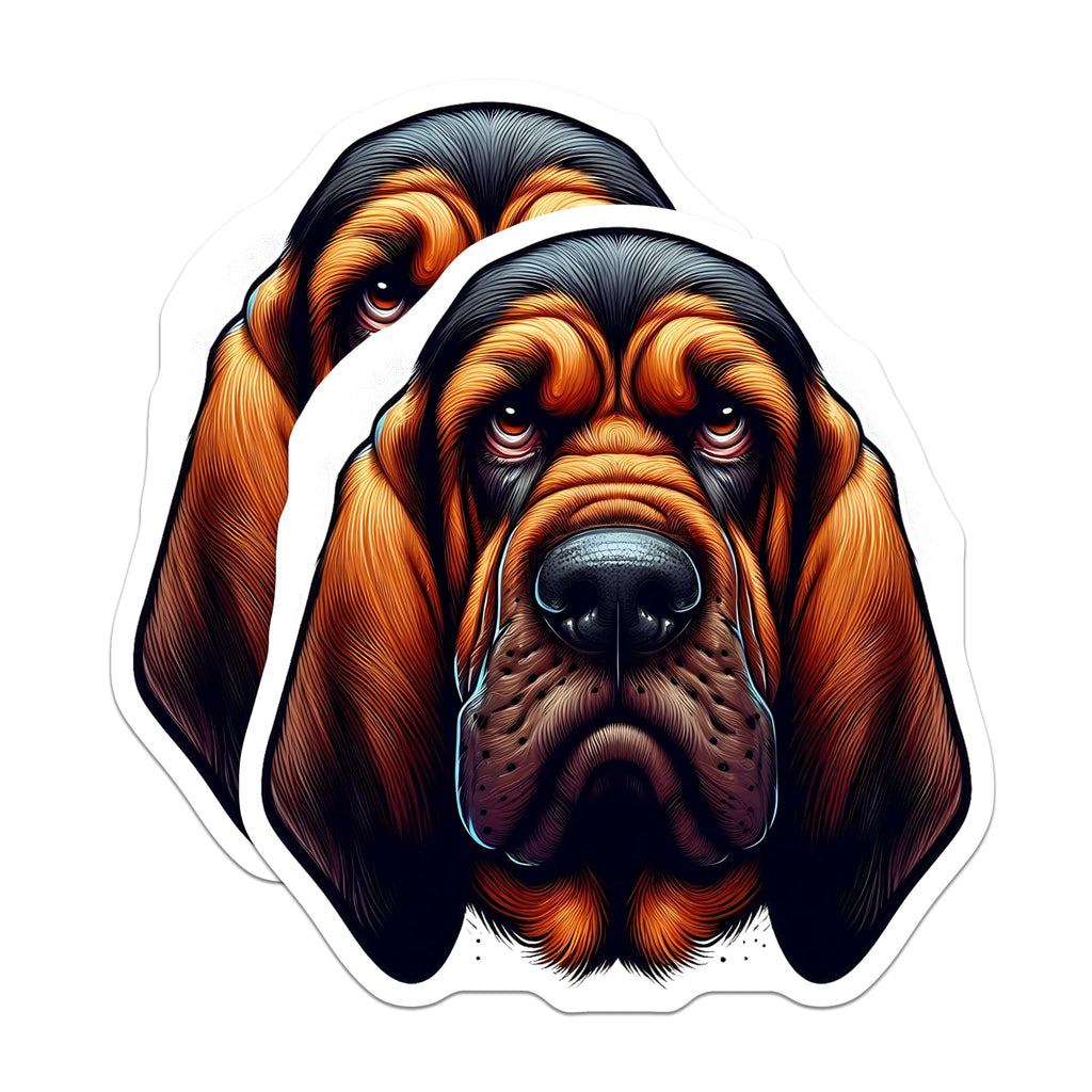 (2 Pack) Bloodhound Dog Magnets - Hound Breed Lover - Decorative Fridge Decor Hound Mom - 5" On Longest Side - Premium Magnet - for Cars, Refrigerators, Toolboxes, Lockers - Made in USA - MAG15790