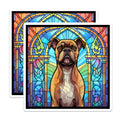 (2 Pack) Boxer Dog Magnets - Stained Glass Style - Unique Art Decoration - 5" On Longest Side - Premium Magnet - for Cars, Refrigerators, Toolboxes, Lockers - Made in USA - MAG15909