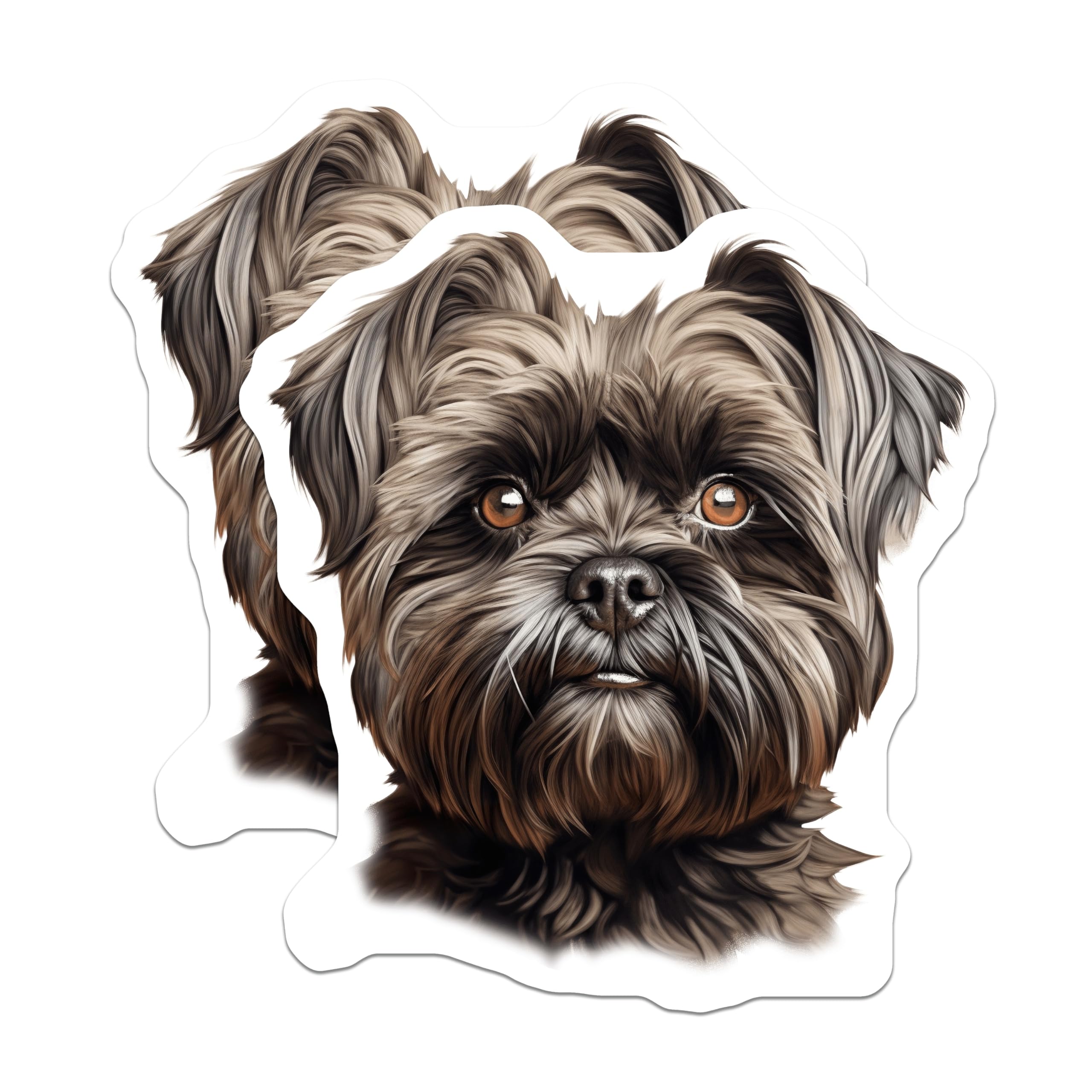 (2 Pack) Brussels Griffon Dog Magnets - Cute Pet Portrait Art - Animal Lover Fridge Decor - Pet Parent Kitchen Accessories - 5 Inches On Longest Side - Thick Durable Magnet - Made in USA - MAG30958
