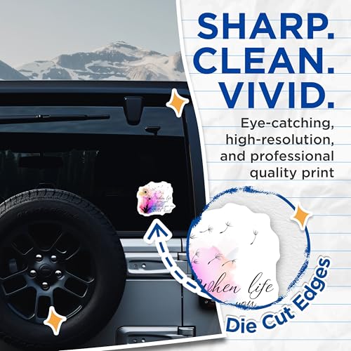 (2 Pack) Inspirational Quote Stickers - 5" On Longest Side - Sticks to Smooth Flat Surfaces - Made in USA - BMCS8576 - BMCS8576