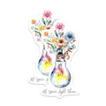 (2 Pack) Let Your Light Shine Bulb Magnets Magnets - Floral Butterfly Magnet - Inspirational Decor - 5" On Longest Side - Made in USA - Sticks to Refrigerators & Metal Surfaces - MAG8577