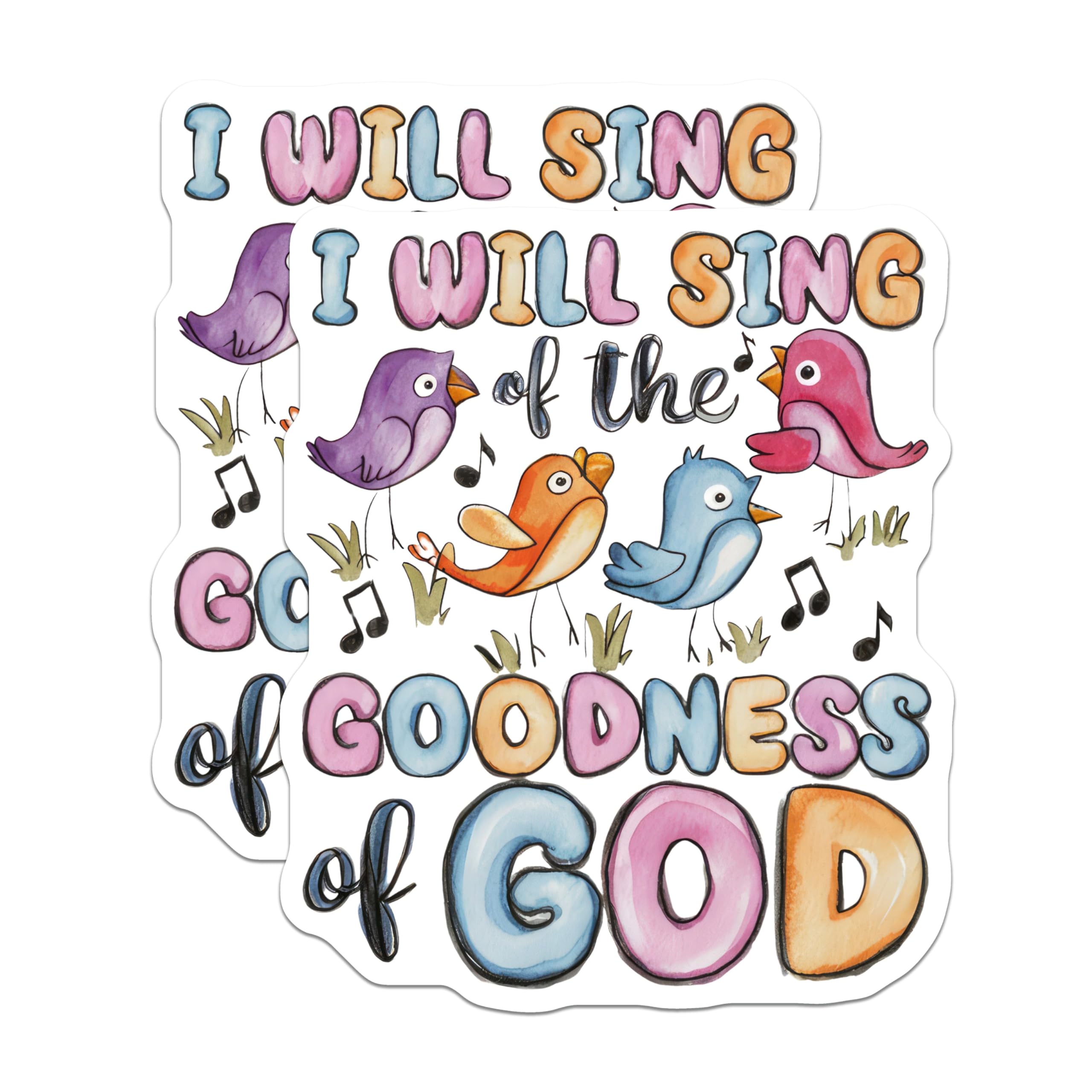 (2 Pack) Christian Magnets - Inspirational Religious Refrigerator Decor - Cute Bird Art Faith Quotes - 5 Inches On Longest Side - Thick Durable Magnet - Made in USA - MAG27792