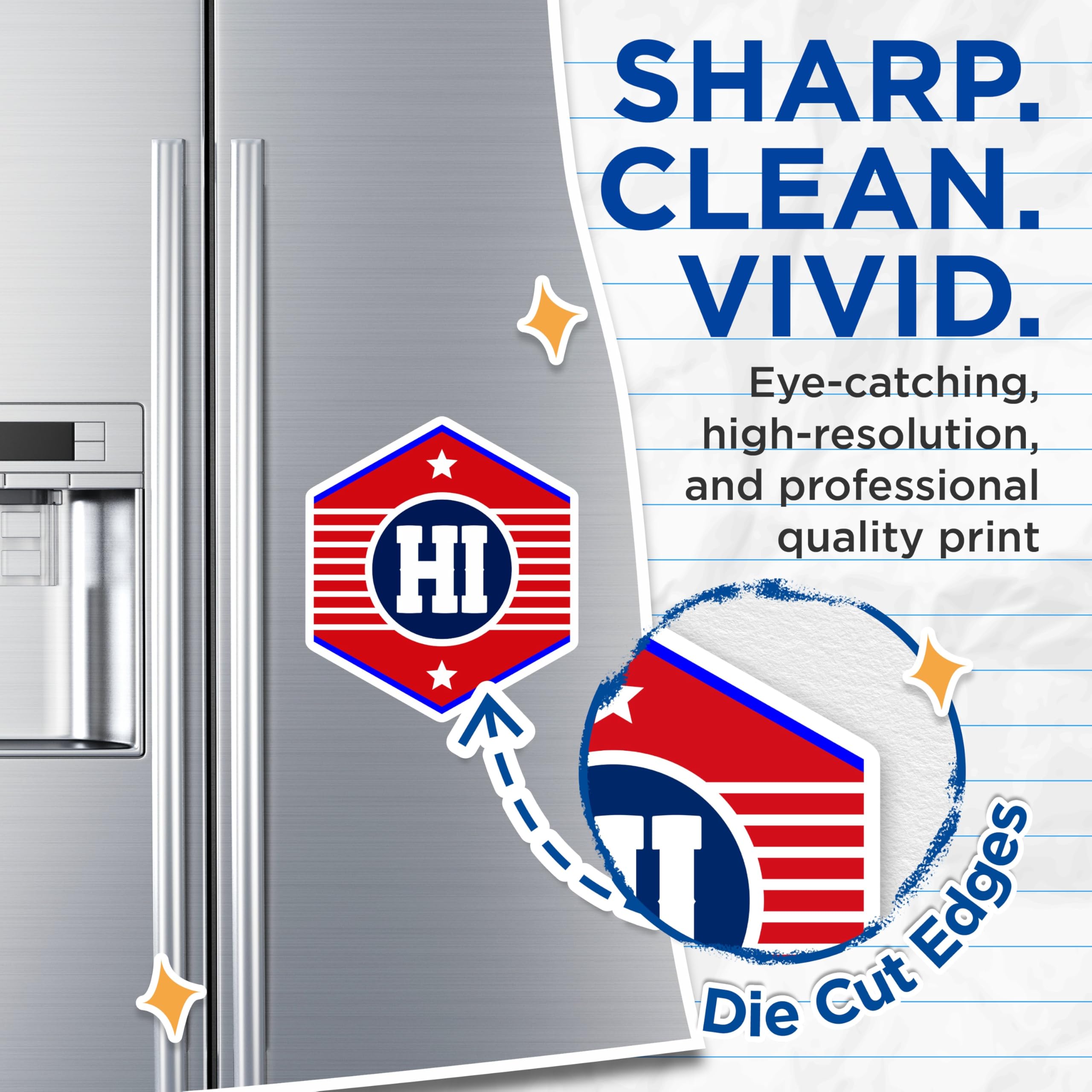 (2 Pack) HI Initial Magnets - Letter Logo Design - Alphabet Decor Magnets - 5" On Longest Side - Premium Magnet - for Cars, Refrigerators, Toolboxes, Lockers - Made in USA - MAG18557