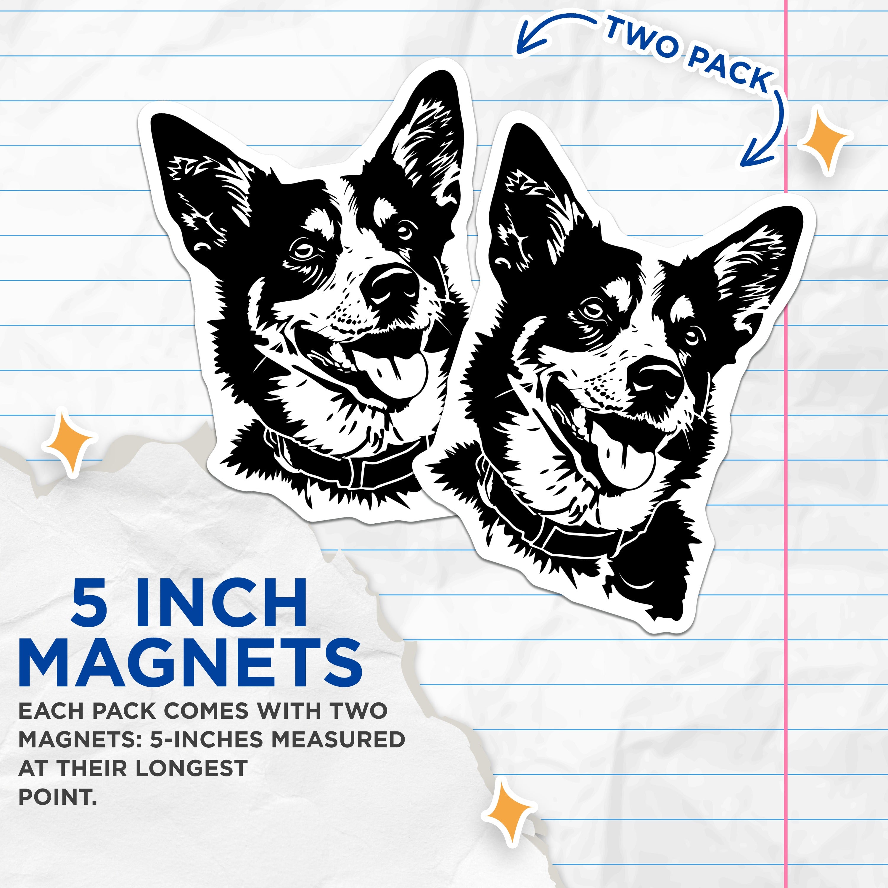 (2 Pack) Corgi Dog Magnets - Happy Pet Owner Refrigerator Magnet - Dog Lover Car Decor - 5 Inches On Longest Side - Thick Durable Magnet - Made in USA - MAG39186