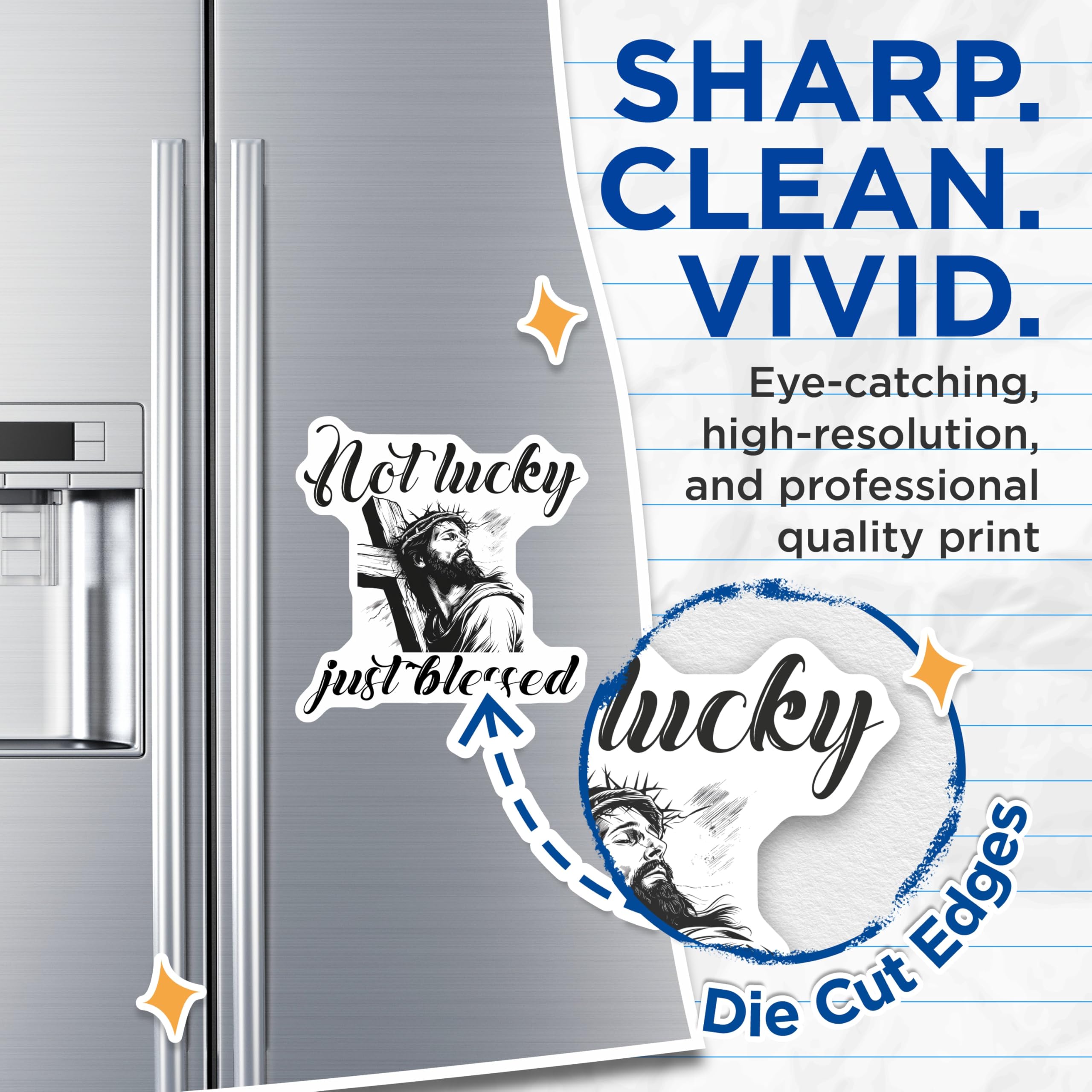 (2 Pack) Blessed Magnets - Religious Fridge Decor - Christian Art - 5" On Longest Side - Premium Magnet - for Cars, Refrigerators, Toolboxes, Lockers - Made in USA - MAG16767