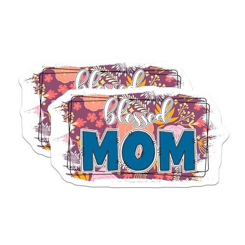 (2 Pack) Blessed Mom Magnets Magnets - Mother's Day Decor - 5" On Longest Side - Made in USA - Sticks to Refrigerators & Metal Surfaces - MAG8456