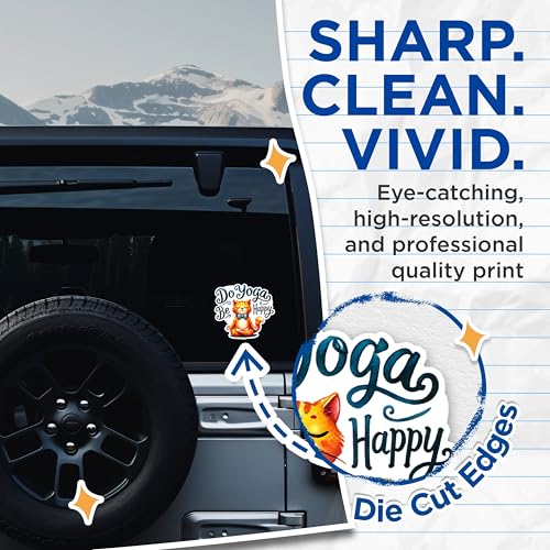 (2 Packs) Do Yoga Be Happy Cat Meditating Stickers - Meditation Cat Decals - 5 Inches On Longest Side - Premium Vinyl Decal - Sticks to Any Smooth Flat Surface - Made in USA - BMCS2430