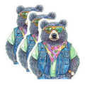 (3 Pack) Bear Decals - Cool Bear - Laptop Decals - 3 Inches On Longest Side - Easy Peel & Apply - Made in USA - 3MCS8267