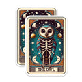 (2 Pack) Owl Tarot Card Magnets - Mystical Skeleton Owl Art - Celestial Esoteric Decor - 5 Inches On Longest Side - Thick Durable Magnet - Made in USA - MAG22744