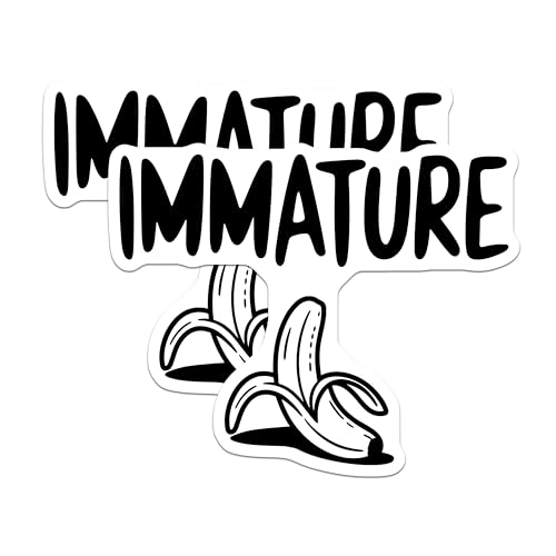 (2 Pack) Immature Funny Stickers - Humorous Baa Stickers - Joke Stickers for Laptop and Water Bottle - 5" On Longest Side - Sticks to Smooth Flat Surfaces - Made in USA - BMCS6753