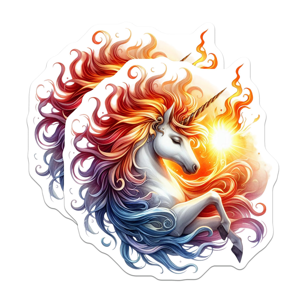 (2 Pack) Magical Unicorn Magnets - Spiritual Rainbow Mane - Fantasy Celestial Decor - 5 Inches On Longest Side - Thick Durable Magnet - Made in USA - MAG39744