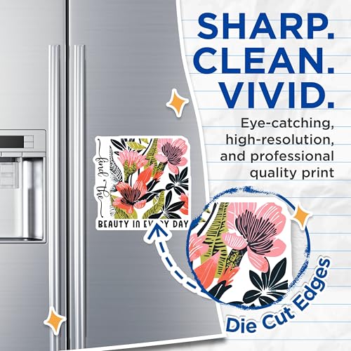 (2 Pack) Find The Beauty in Every Day Magnets - Floral Magnets - Inspirational Ative Magnets - 5" On Longest Side - for Cars, Fridges, Toolboxes - Made in USA - MAG3866