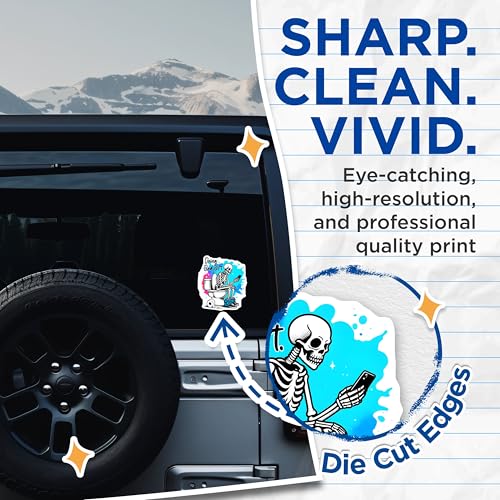 (2 Pack) Doing Dad Sh*t Stickers - Funny Skeleton - Bathroom Humor Decal - 5" On Longest Side - Sticks to Smooth Flat Surfaces - Made in USA - BMCS7460