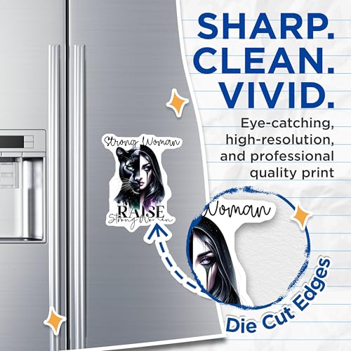 (2 Pack) Strong Woman Magnets Magnets - Panther Art - Female Empowerment - 5" On Longest Side - Made in USA - Sticks to Refrigerators & Metal Surfaces - MAG9233