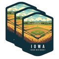 (3 Pack) Iowa Des Moines Decals - Baseball Field Sticker - Midwest Decor - 3 Inches On Longest Side - Easy Peel & Apply - Made in USA - 3MCS0356
