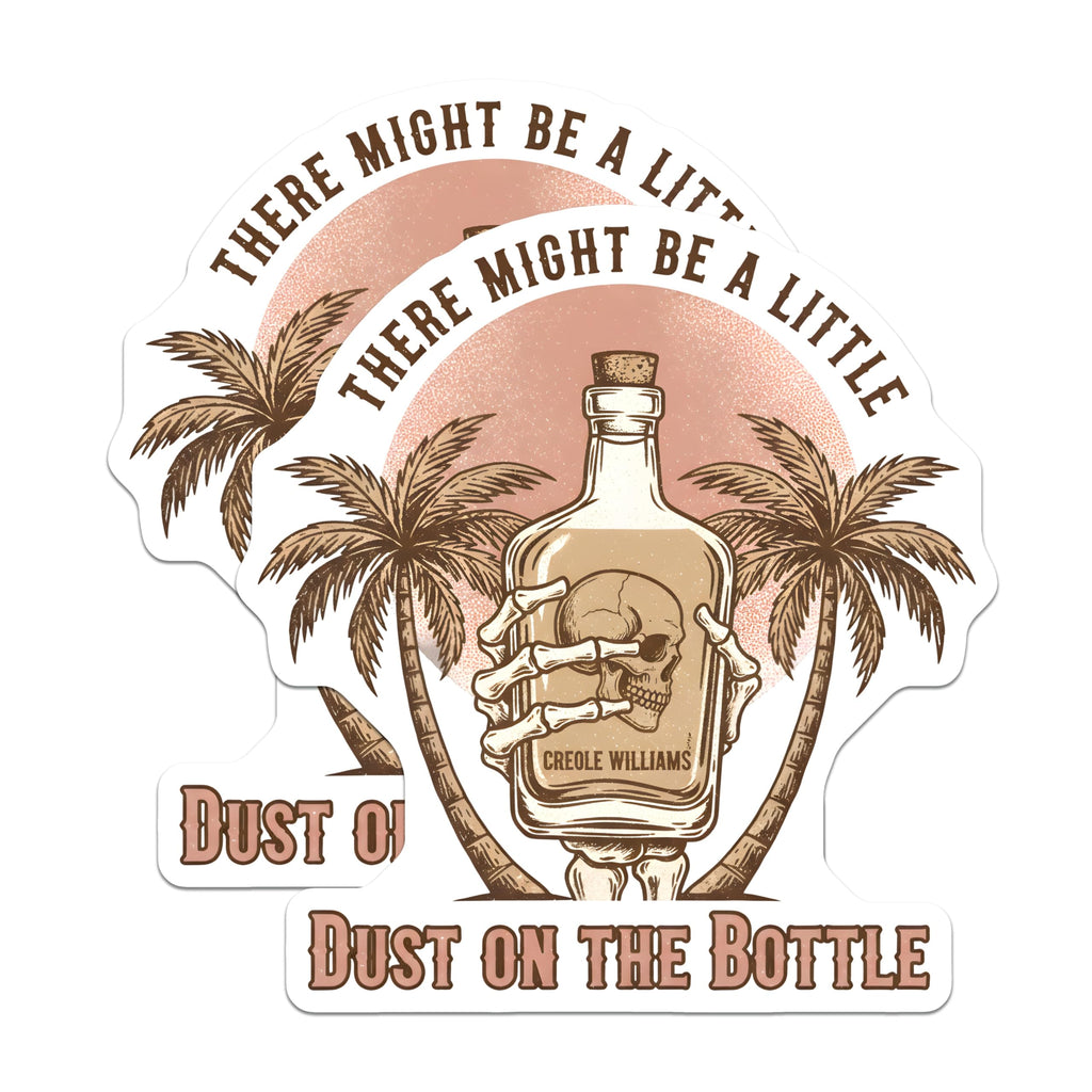 (2 Pack) Skull Bottle Magnets - Tropical Palm Tree Magnet - Skeleton Hand Creole Williams - 5" On Longest Side - Premium Magnet - for Cars, Refrigerators, Toolboxes, Lockers - Made in USA - MAG15822