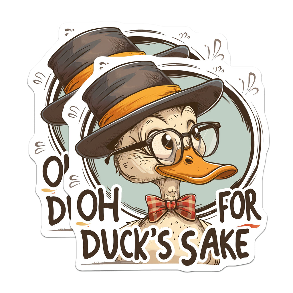 (2 Pack) Oh for Duck's Sake Magnets - Funny Duck Sayings - Sarcastic Animal Decor - Clever Pun - Quirky Kitchen Item - 5 Inches On Longest Side - Thick Durable Magnet - Made in USA - MAG38661